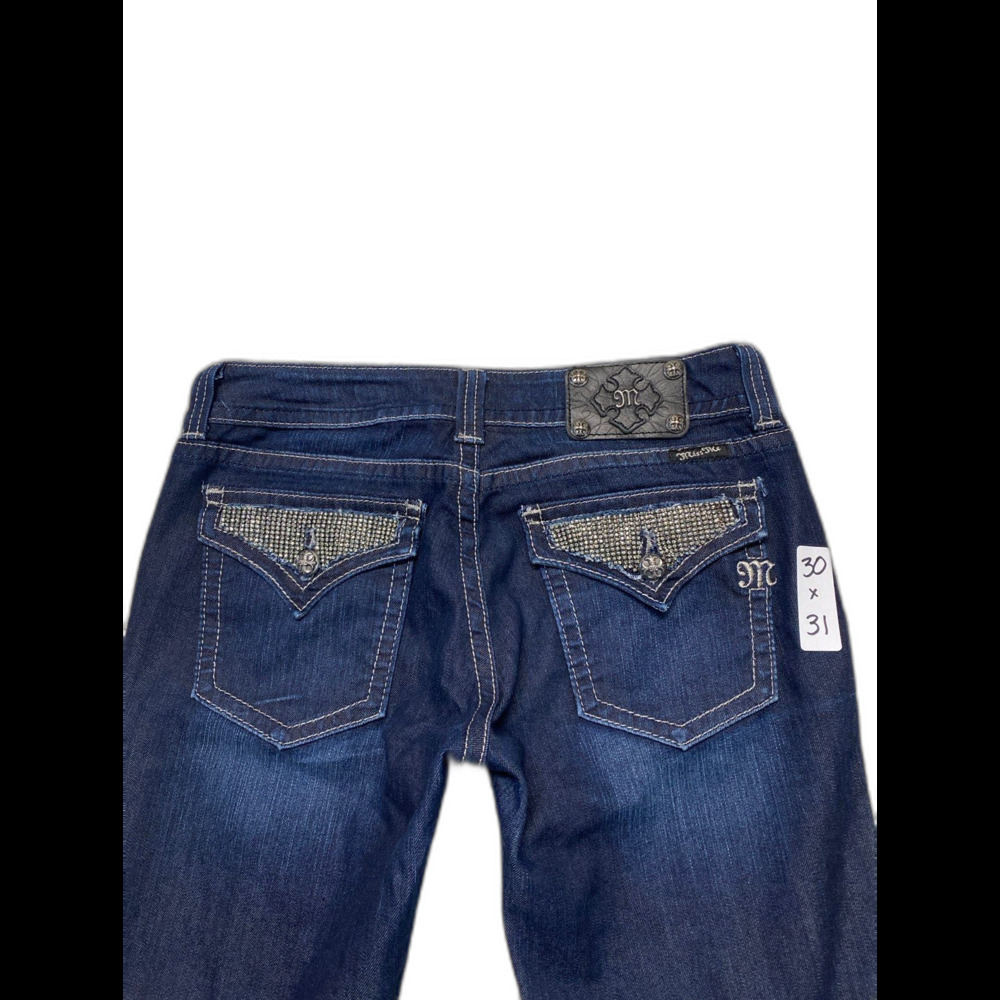Miss Me Low Rise Embellished Sparkle Dark Wash Skinny Size 30